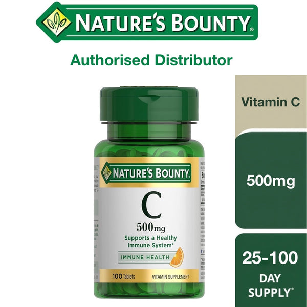 Nature's Bounty Vitamin C 500mg - Immune System Support (100 Tablets)