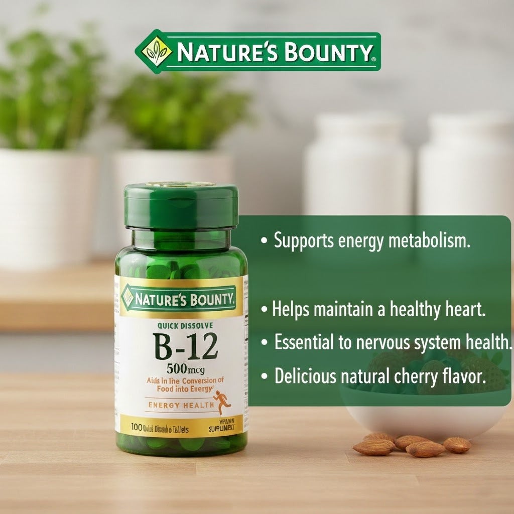 Nature’s Bounty Vitamin B 12 500mcg Natural Cherry 100 Quick Dissolve Tablets