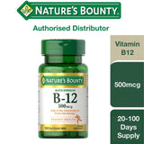 Nature’s Bounty Vitamin B-12 500mcg Natural Cherry 100 Quick Dissolve Tablets