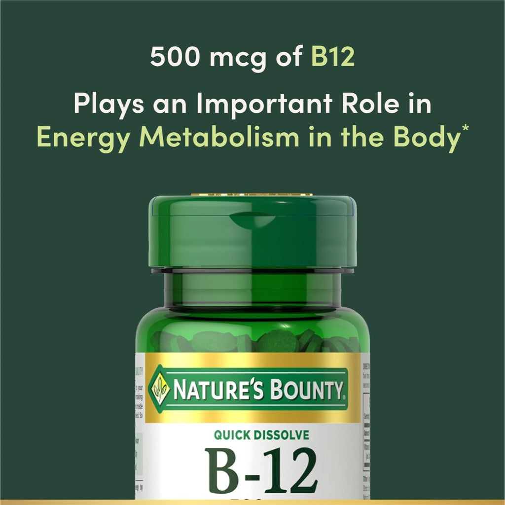 Nature’s Bounty Vitamin B 12 500mcg Natural Cherry 100 Quick Dissolve Tablets