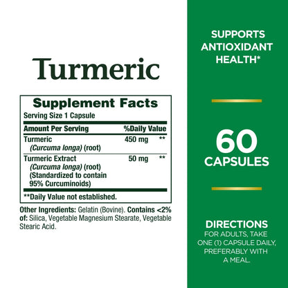 Nature's Bounty Turmeric Curcumin Caps, 60 capsules