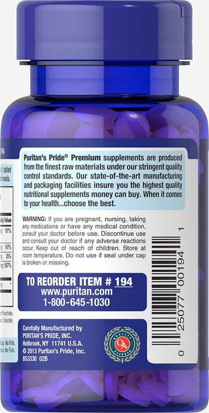 Puritan's Pride Vitamin B-Complex And Vitamin B-12 180 Tablets / Item #000194