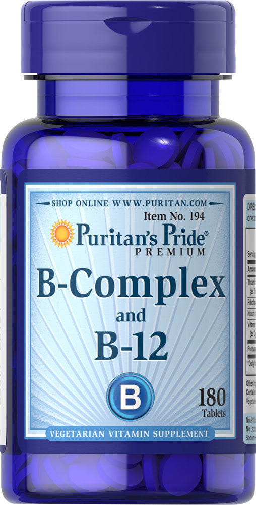 Puritan's Pride Vitamin B-Complex And Vitamin B-12 180 Tablets / Item #000194 - Puritan's Pride Singapore
