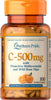 Puritan's Pride Vitamin C-500 mg with Bioflavonoids & Rose Hips 500 mg / 100 Caplets / Item #000430