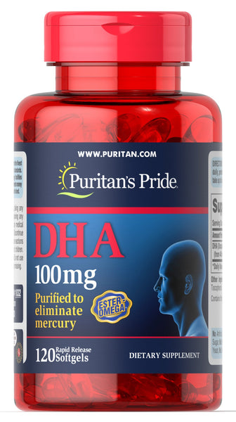 Puritan's Pride DHA 100 mg / 120 Softgels / Item #001032