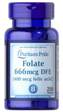 Puritan's Pride Folic Acid 400 mcg / 250 Tablets / Item #001403