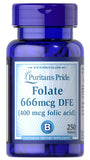 Puritan's Pride Folic Acid 400 mcg / 250 Tablets / Item #001403