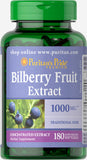 Puritan's Pride Bilberry 1000 mg/ 180 Softgels / Item #001429 - Puritan's Pride Singapore