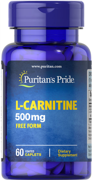 Puritan's Pride L-Carnitine 500 mg / 60 Caplets / Item #001684 - Puritan's Pride Singapore