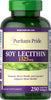 Puritan's Pride Soy Lecithin 1325 mg / 250 Rapid Release Softgels / Item #002653