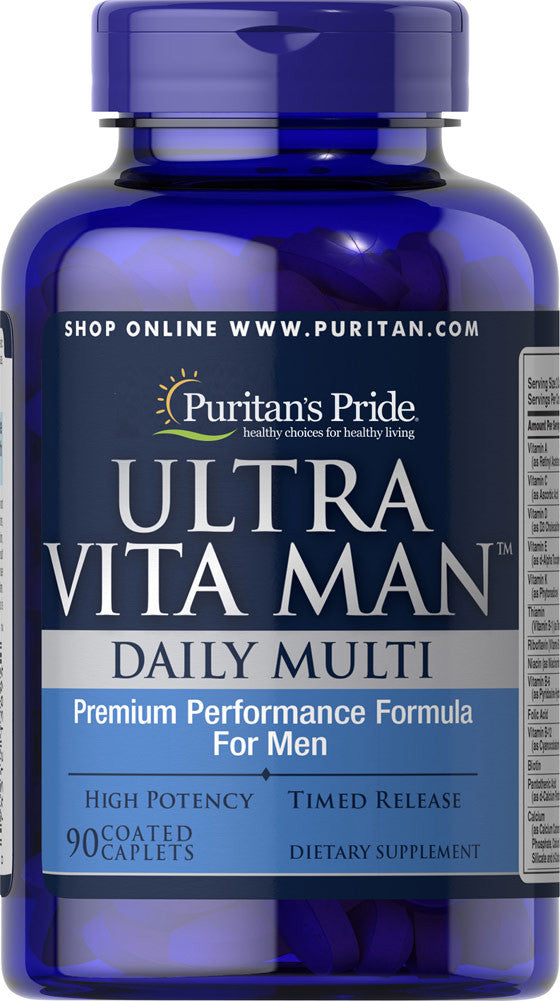 Puritan's Pride Ultra Vita Man™ Time Release 90 Caplets / Item #003894 - Puritan's Pride Singapore
