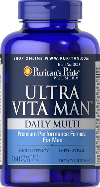 Puritan's Pride Ultra Vita Man™ Time Release 180 Caplets / Item #003895