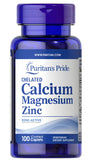 Puritan's Pride Calcium Magnesium Zinc 1000 mg/400 mg/25 mg / 100 Caplets / Item #004290