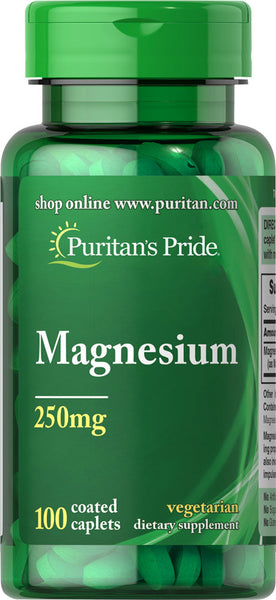 Puritan's Pride Magnesium 250 mg / 100 Caplets / Item #005830