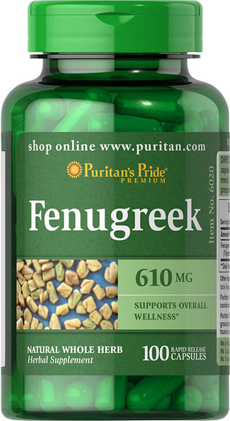 Puritan's Pride Fenugreek 610 mg / 100 Capsules / Item #006020 - Puritan's Pride Singapore
