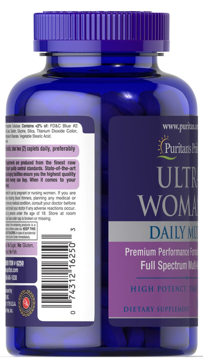 Puritan's Pride  Ultra Woman™ Daily Multi Timed Release 90 Caplets / Item #006250