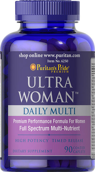 Puritan's Pride  Ultra Woman™ Daily Multi Timed Release 90 Caplets / Item #006250 - Puritan's Pride Singapore
