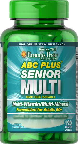 Puritan's Pride ABC Plus® Senior Multivitamin Multi-Mineral Formula 120 Caplets / Item #007191 - Puritan's Pride Singapore
