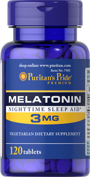 Puritan's Pride Melatonin 3 mg / 120 Tablets / Item #007903 - Puritan's Pride Singapore

