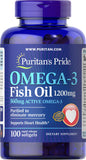 Puritan's Pride Omega-3 Fish Oil 1200 mg (360 mg Active Omega-3) 1200 mg / 100 Softgels / Item #013326