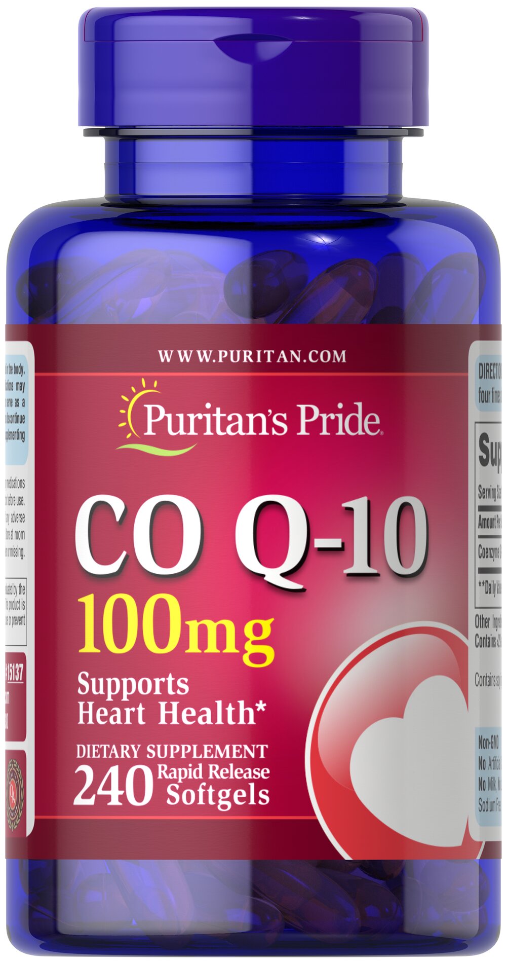 Puritan's Pride Co Q-10 100 mg / 240 Softgels / Item #015137