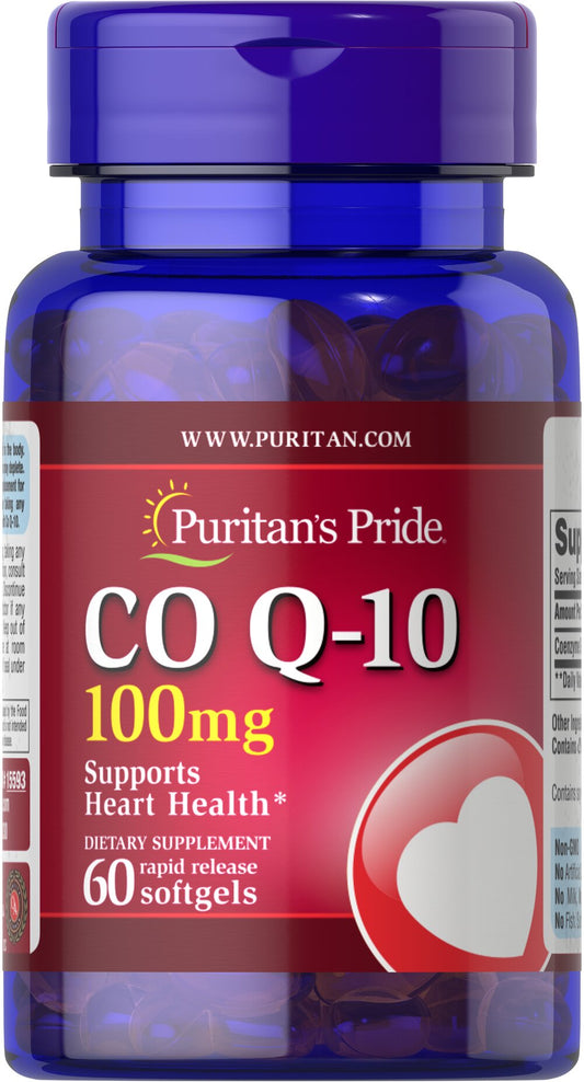 Puritan's Pride  Co Q-10 100 mg / 60 Softgels / Item #015593