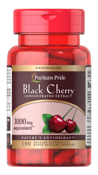 Puritan's Pride Black Cherry 1000 mg / 100 Capsules / Item #015691