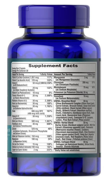 Puritan's Pride Ultra Woman™ 50 Plus Multi-Vitamin 60 Coated Caplets / Item #017393