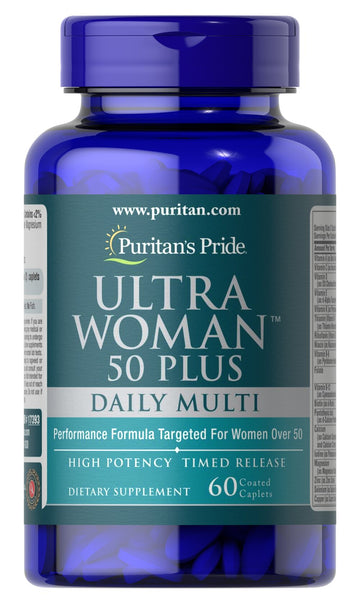 Puritan's Pride Ultra Woman™ 50 Plus Multi-Vitamin 60 Coated Caplets / Item #017393