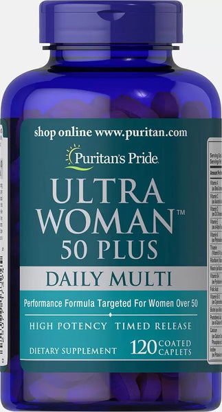 Puritan's Pride Ultra Woman™ 50 Plus Multi-Vitamin 120 Coated Caplets / Item #017394