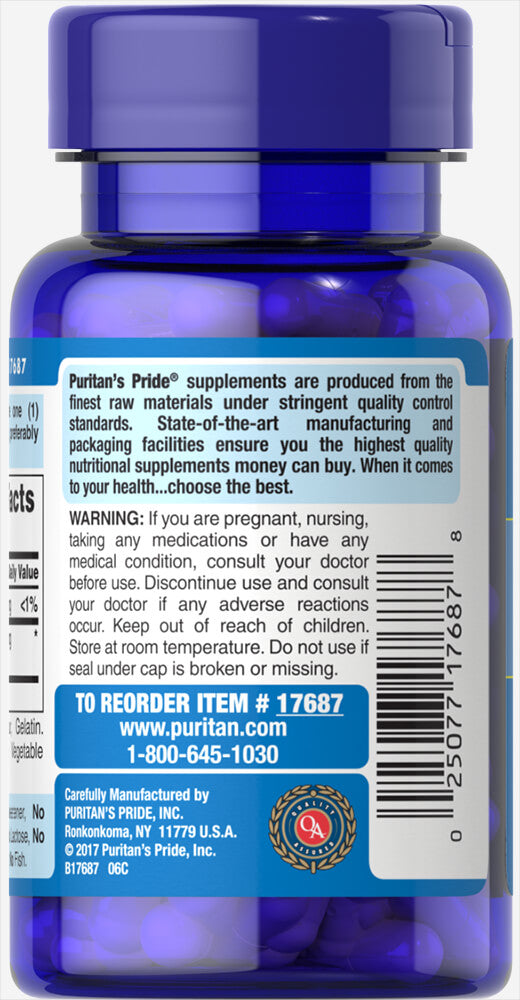 Puritan's Pride Hyaluronic Acid 100 mg / 30 Capsules / Item #017687
