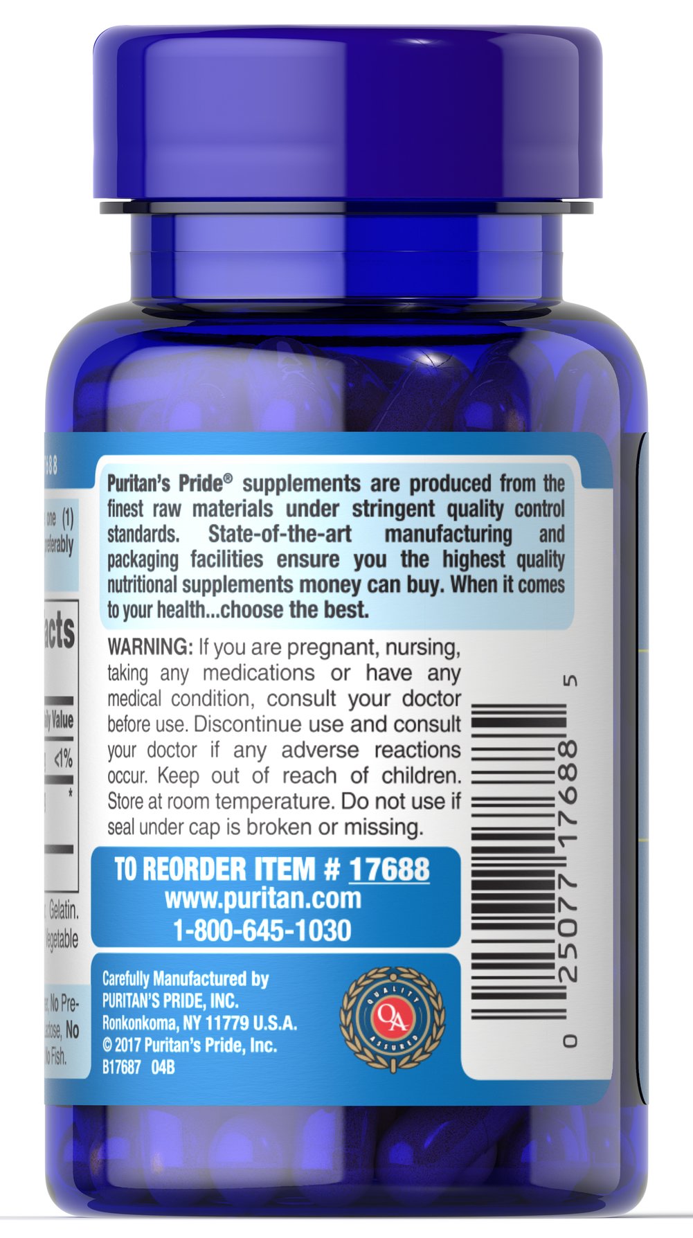 Puritan's Pride Hyaluronic Acid 100 mg / 60 Capsules / Item #017688