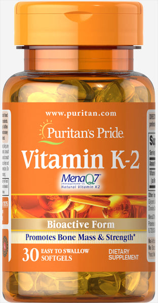 Puritan's Pride Vitamin K-2 (MenaQ7)  50 mcg / 30 Softgels / Item #017875