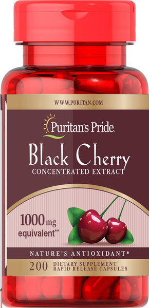 Puritan's Pride Black Cherry 1000 mg / 200 Capsules / Item #019373
