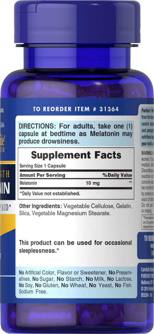 Puritan's Pride Melatonin 10 mg / 120 Capsules / Item #031364