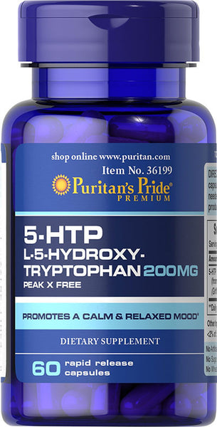 Puritan's Pride 5-HTP 200 mg (Griffonia Simplicifolia) / 60 Capsules / Item #036199 - Puritan's Pride Singapore

