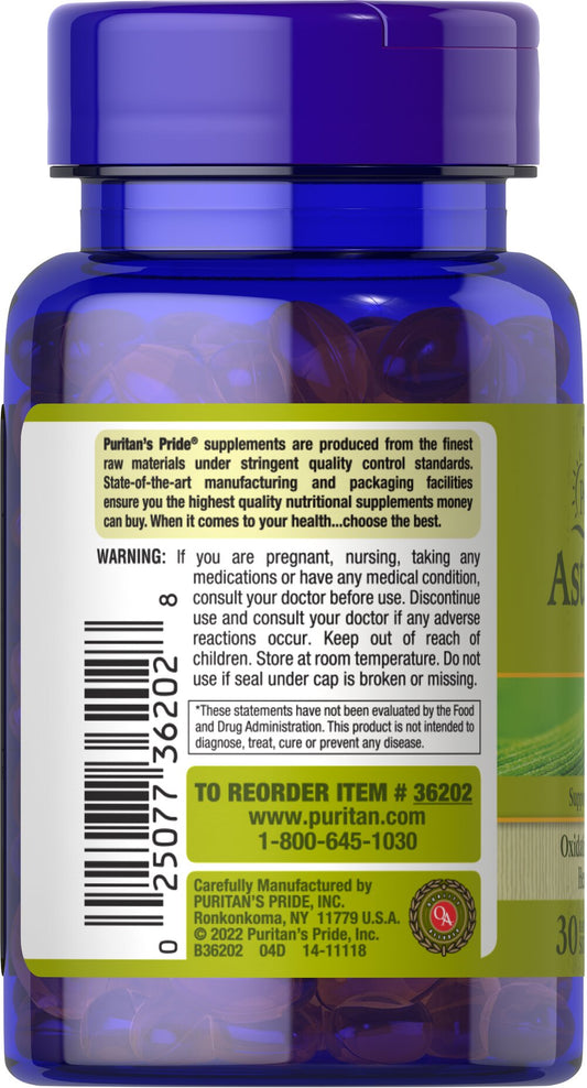 Puritan's Pride Natural Astaxanthin 5 mg / 30 Softgels / Item #036202