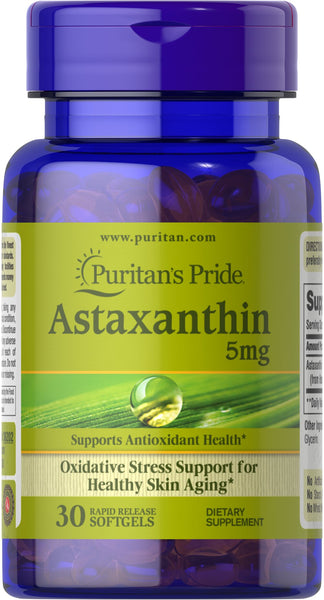 Puritan's Pride Natural Astaxanthin 5 mg / 30 Softgels / Item #036202