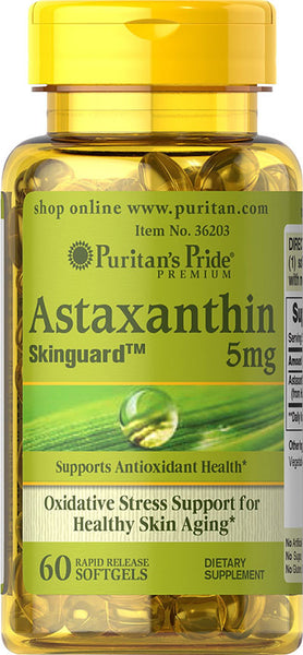 Puritan's Pride Natural Astaxanthin 5 mg / 60 Softgels / Item #036203 - Puritan's Pride Singapore
