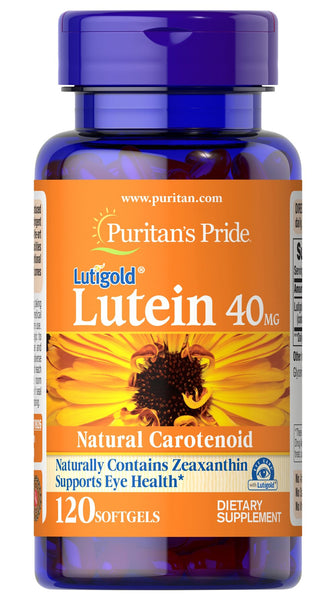 Puritan's Pride Lutein 40 mg with Zeaxanthin 40 mg / 120 Softgels / Item #070926