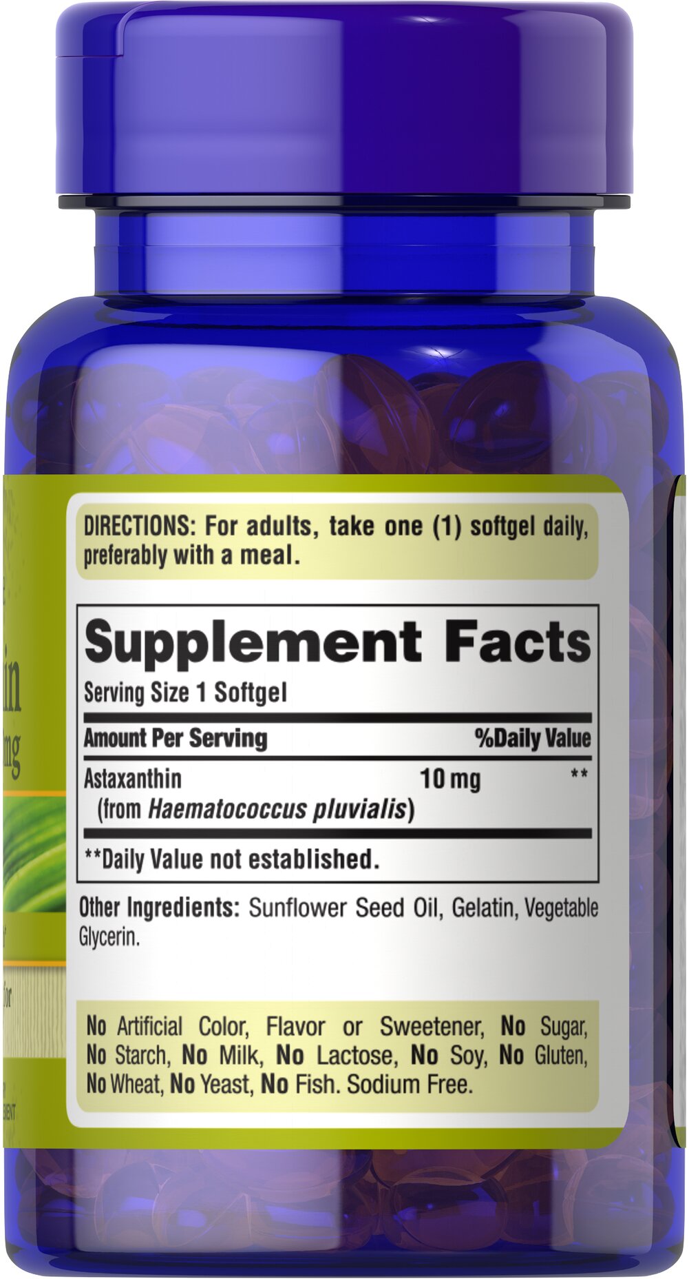 Puritan's Pride Natural Astaxanthin 10 mg / 60 Softgels / Item #072162