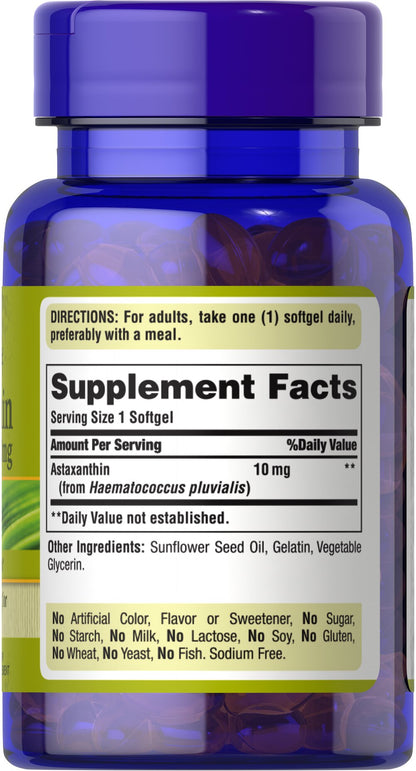 Puritan's Pride Natural Astaxanthin 10 mg / 60 Softgels / Item #072162