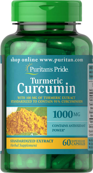 Puritan's Pride Turmeric Curcumin 1000 mg / 60 Capsules / Item #078826 - Puritan's Pride Singapore
