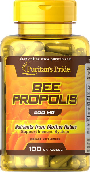 Puritan's Pride Bee Propolis 500 mg / 100 Capsules / Item #003812