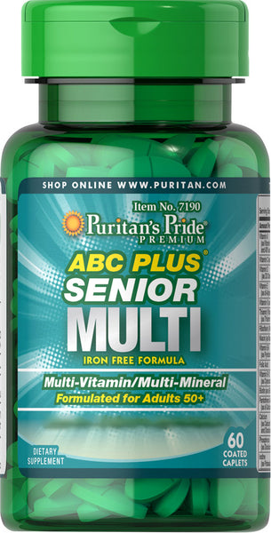 Puritan's Pride ABC Plus® Senior Multivitamin Multi-Mineral Formula  60 Caplets / Item #007190